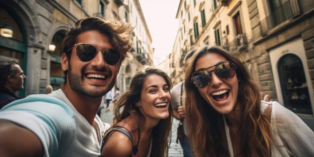 3 people doing a selfie